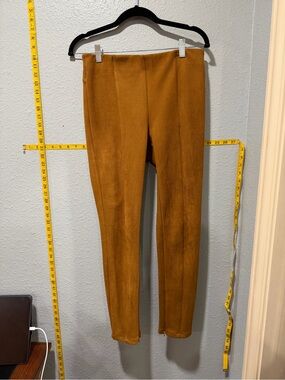 Anthropologie Brown Faux Suede Pull-On Leggings Size 29